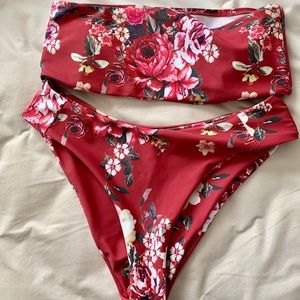 Zaful Boning Floral Bikini Set